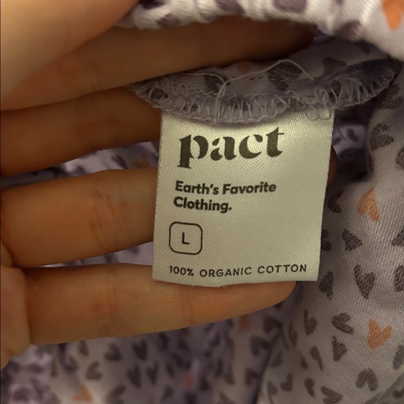 Pact Organic Cotton Sleep Pants Wisteria Hearts Size Large Loungewear Pajama - Picture 5 of 5
